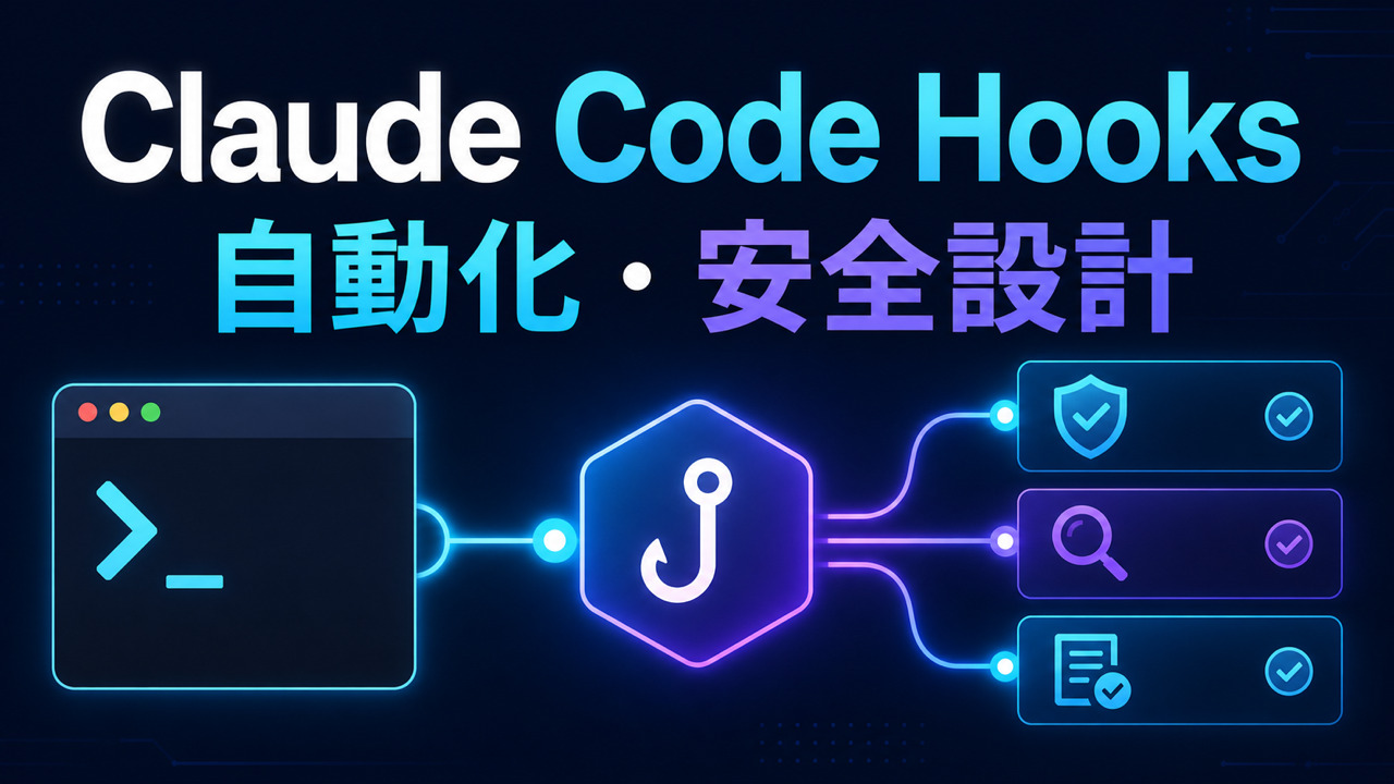 Claude Code Hooksの自動化と安全設計を示すアイキャッチ