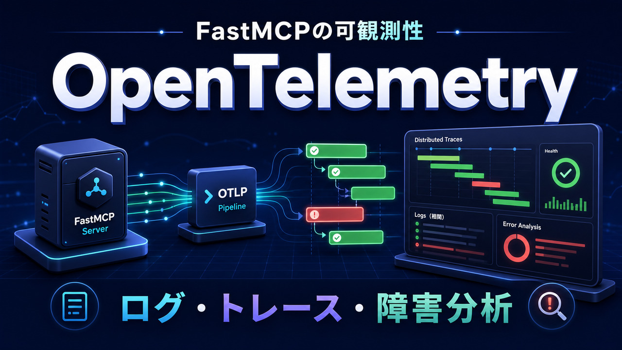 FastMCPをOpenTelemetryで監視し、ログ・トレース・障害を分析する構成