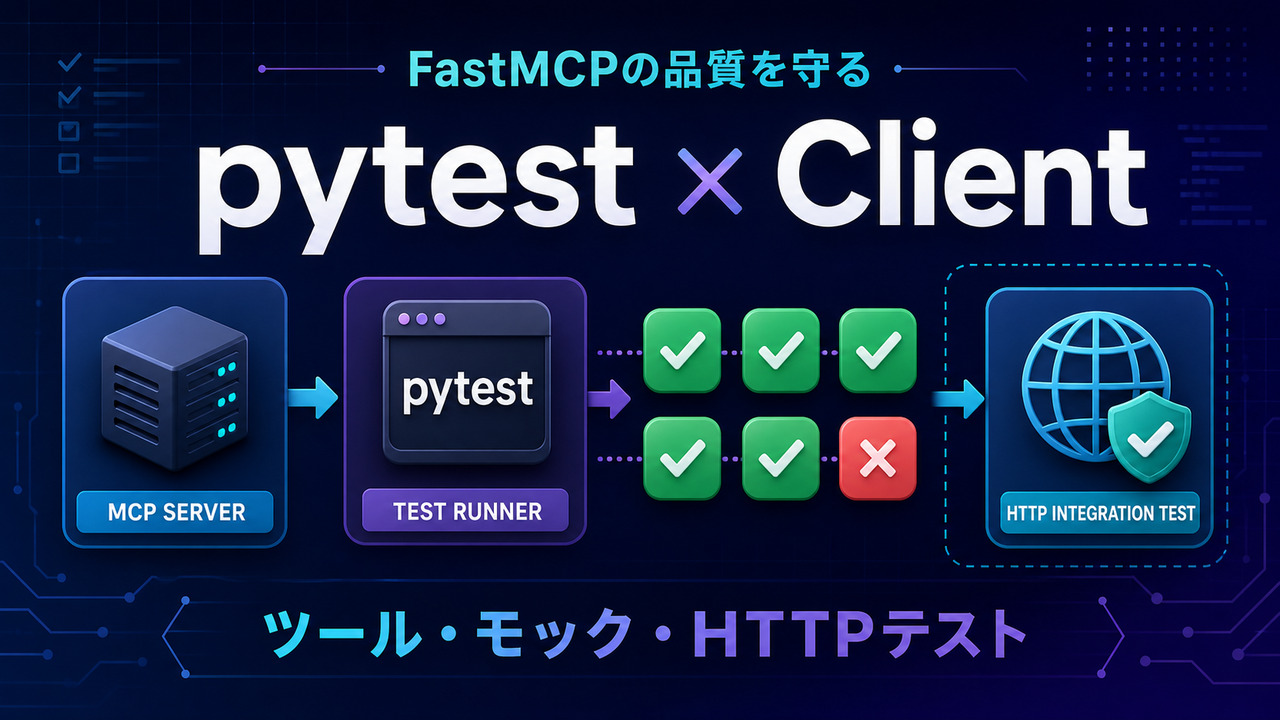 FastMCPサーバーをpytestとClientで自動テストする方法