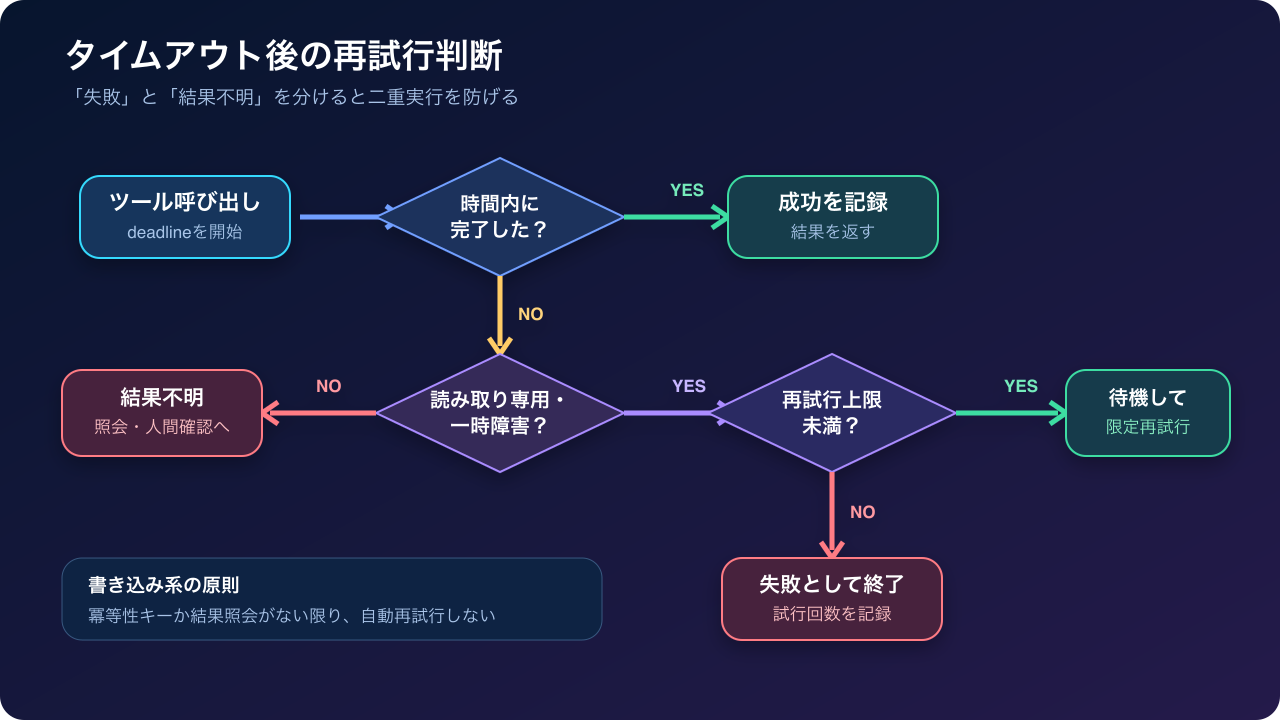 タイムアウトと再試行の判断フロー