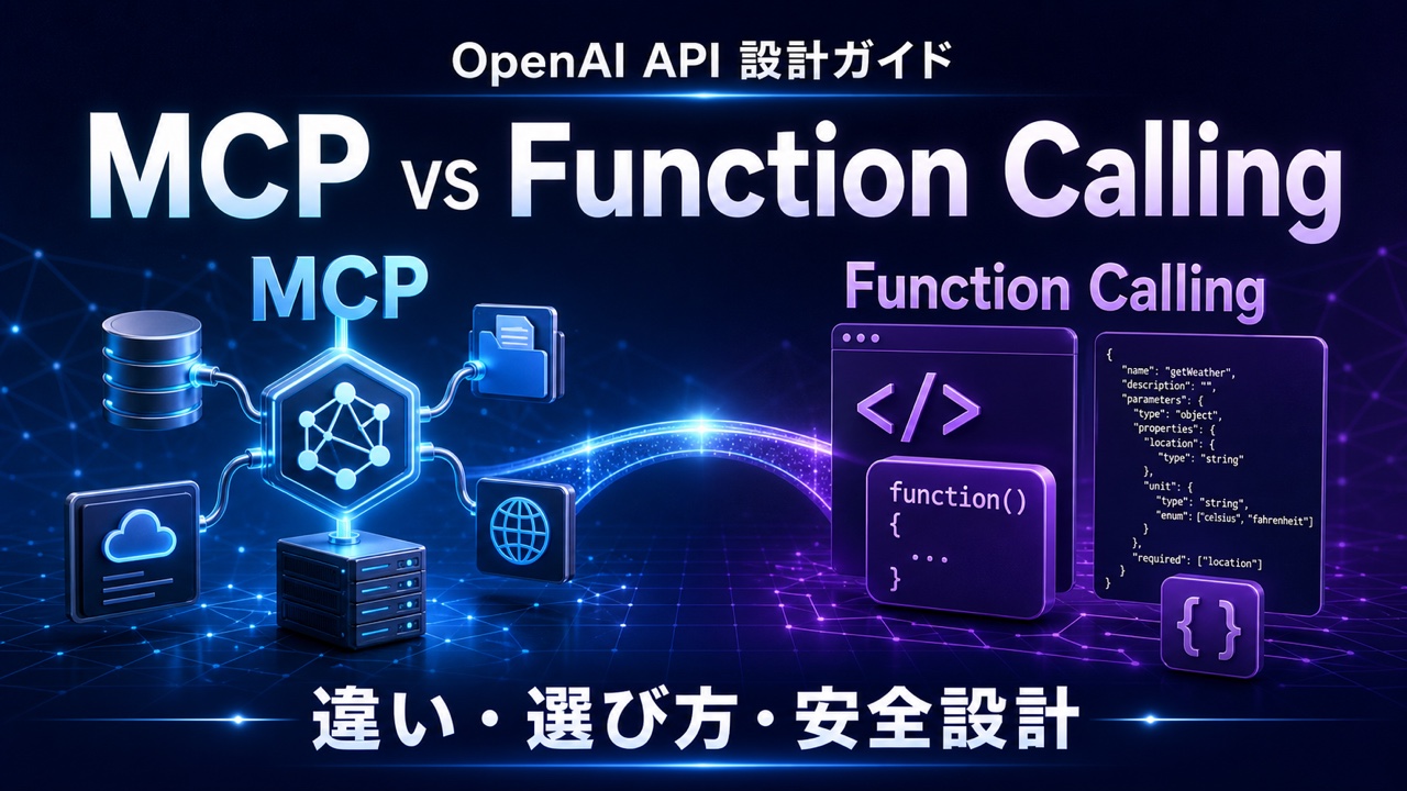 MCPとFunction Callingの違い・選び方・安全設計